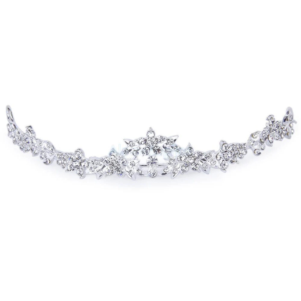 

Stunning Wedding Bridal Comb Tiara Rhinestone Crystal Crown Pageant Hair Headband Charming Jewelry Accessories