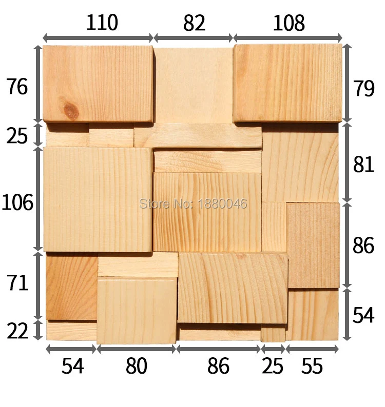 Высокое качество сосновая древесина тетрагонум деревянный декор для домашнего использования и украшения стен и деревянная мозаика 1 коробка 11 шт. 30x30 см