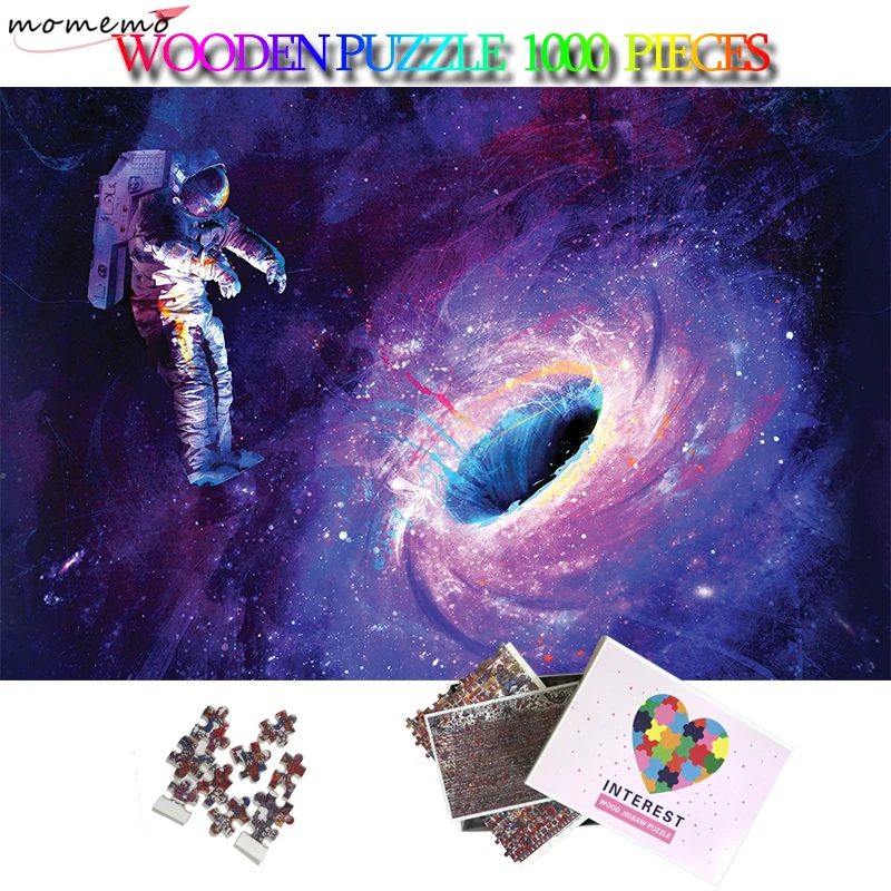 

MOMEMO Astronaut Wooden Puzzle 1000 Pieces Jigsaw Puzzle 50*75cm Plane Puzzle Games Adults Landscape Puzzles 1000 Pieces Toys
