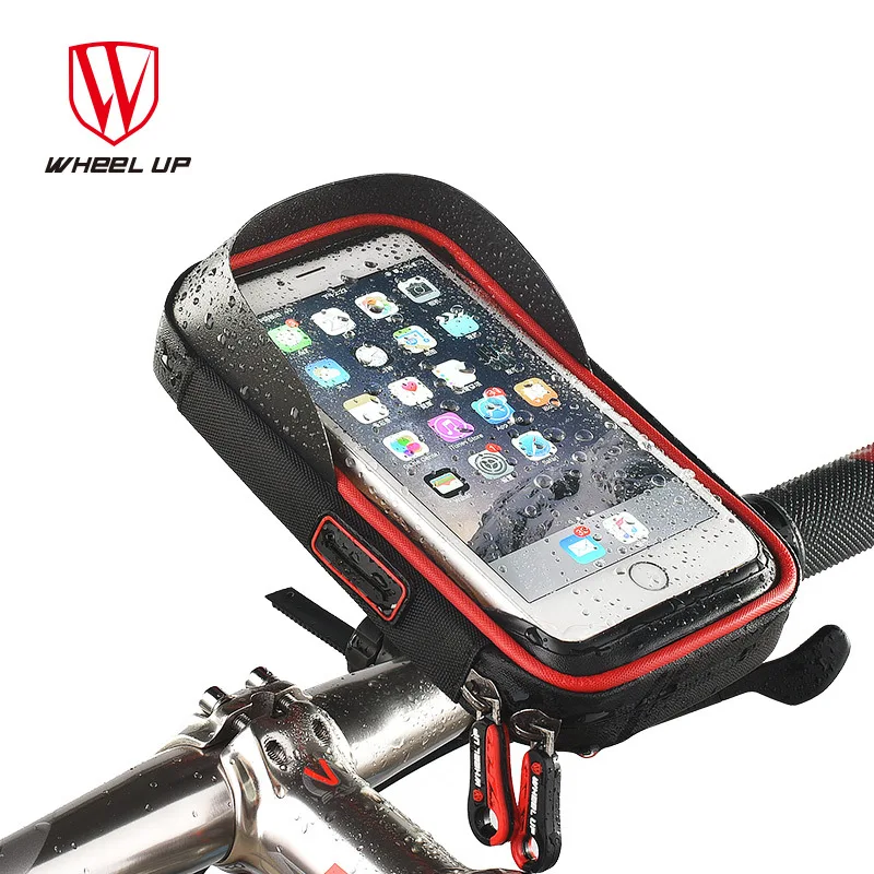  WHEEL UP Touch Screen Waterproof Bike Bag Handlebar Phone Holder Front Frame Bicycle Smartphone Mou