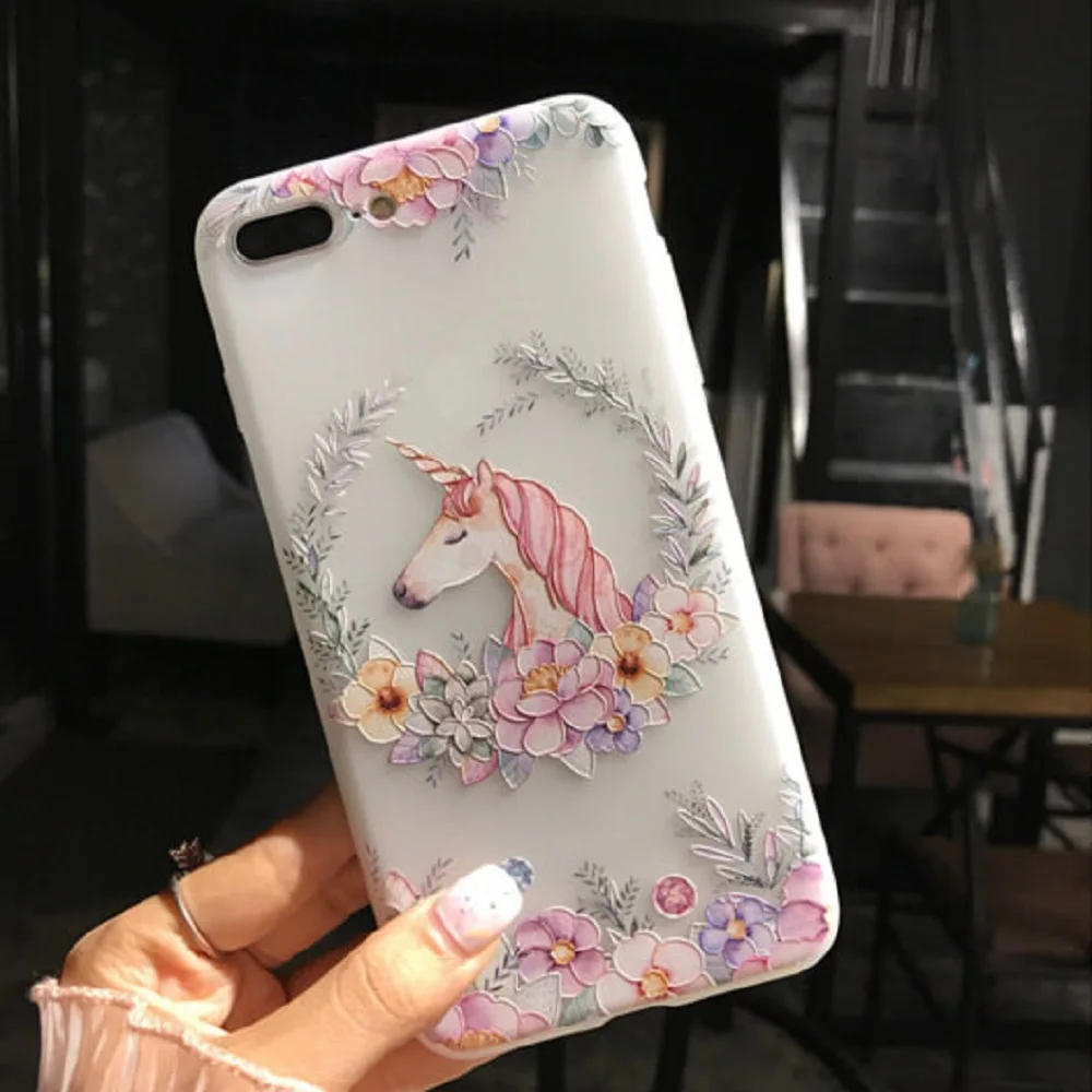 L-FADNUT милый Единорог Прозрачный чехол для iPhone X Xr Xs Max Ретро противоударный бампер 6