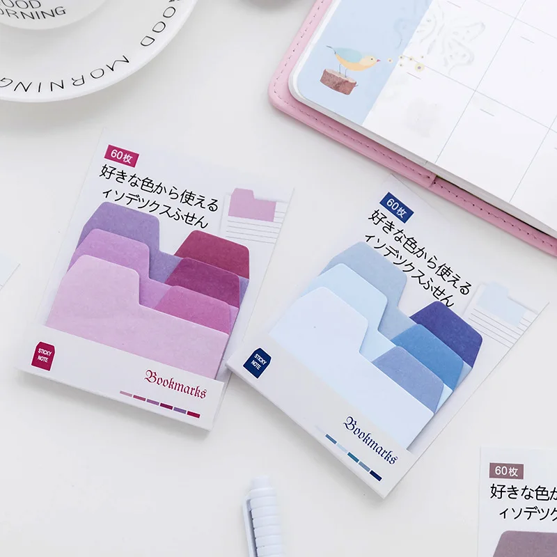 

Gradient color Self-Adhesive memo pad sticky notes Cute Bookmark N Times Indexes Stationery school office supplies