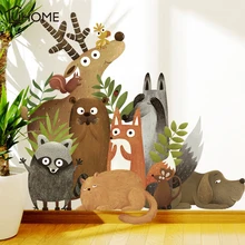 Forest Animals Elk Fox Rabbit Wall Stickers for Kids Room Children Wall Decal Nursery Bedroom Decor Poster Mural Art