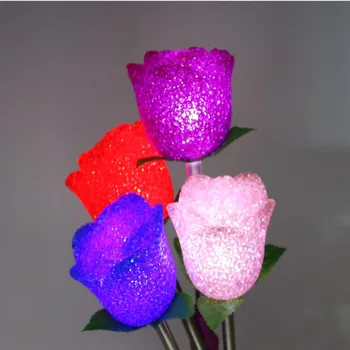 

Romantic LED Glow Rose Shaped Stick Flashing Light Glow Stick For Concert Party Supplies