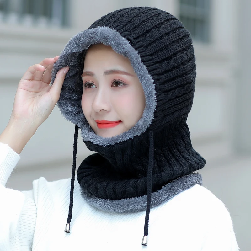 Зимняя вязаная шапка бини женский шарф Skullies Beanies Зимние шапки для мужчин и женщин