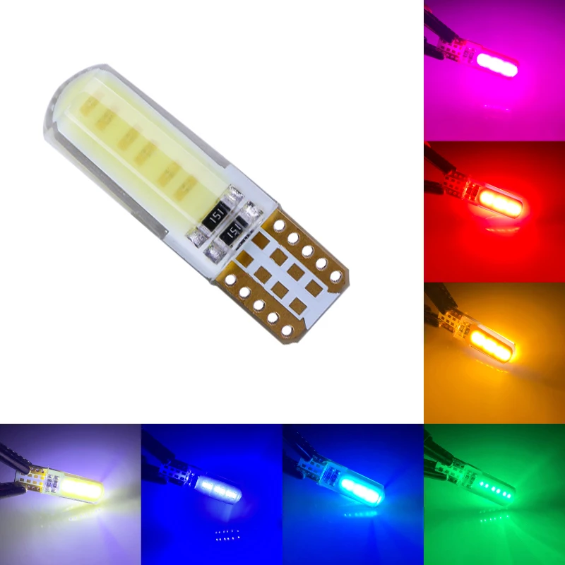 

1pc Car LED T10 W5W Led Bulb W5W Signal lamp Canbus 12SMD T10 Silicone LED Light No Error Parking License Plate lamp DC12V