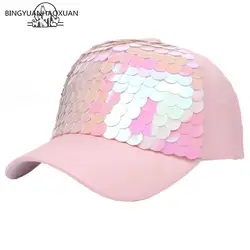 BINGYUANHAOXUAN 2018 черный блеск бейсболки женские Bling папа шляпа женский Snapback хоккейные головные уборы Bone женский бейсболка