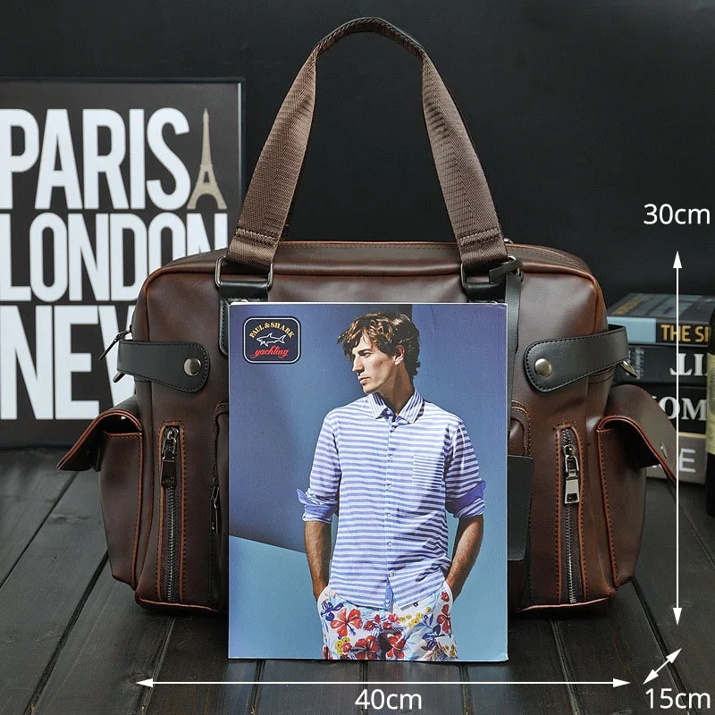 Fashion Handbag Crazy Horse PU Leather Men Briefcase Brand Luxury Men's Messenger Bag for Male Business Shoulder Bags Travel Bag Fashion Handbag Crazy Horse PU Leather Men Briefcase Brand Luxury Men's Messenger Bag for Male Business Shoulder Bags Travel Bag