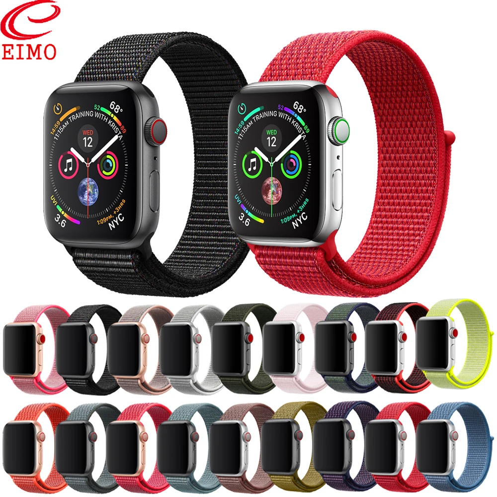

EIMO Sport Loop strap For apple watch 4 3 iwatch band 42mm 38mm 44 mm 40 pulseira watch correa Fabric Nylon bracelet Accessories