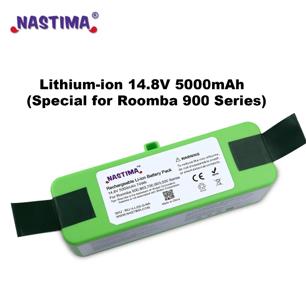 NASTIMA 14,8 V 5Ah Li-Ion Батарея для iRobot Roomba 900 800 700 600 500 Серии 960 980 985 550 560 610 680 690 770 780 870 890