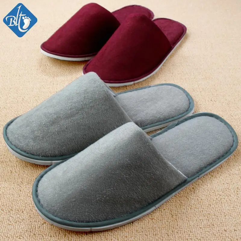 Fashion Hotel Slipper 2016 Unisex Winter Warm Plush Slippers Men Women