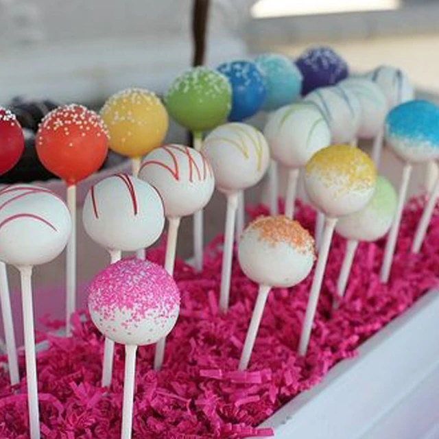 White Lollipop Cake Pops Sticks