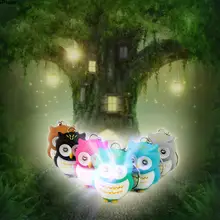 IPiggy Новинка милый свет до подключения светодиодный свет сова брелок весело фонарик брелок вечерние звук Новинка ребенок игрушки оптом