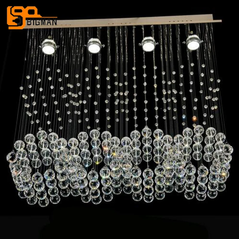 

new design rectangle crystal chandelier LED chandelier light lustre kronleuchter dinning room chandeliers length 100cm