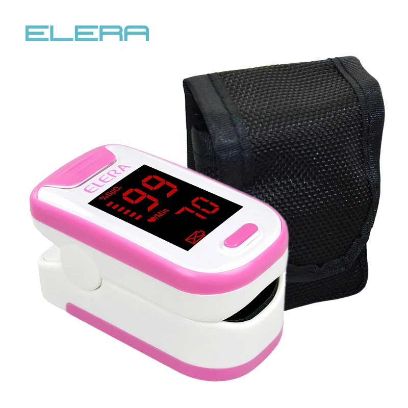 

ELERA Pulse Oximeter With Bag Oximetro de pulso de dedo LED Display Saturometro Pulsioximetro 4 Color Health Care