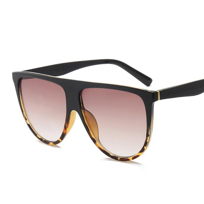 Claic Celebrity Sunglae Women Vintage Retro Flat Top Overized Sun Glae Square Pilot Deigner Large Black_voghion.com