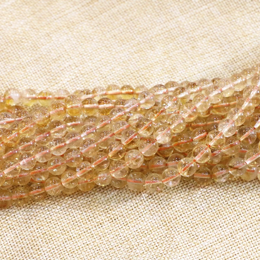 

Новые модные бусины из натурального камня, гладкие, желтые, 6 мм, 8 мм, 10 мм, женские очаровательные Круглые бусины для изготовления ювелирных изделий, 15 дюймов, B3293