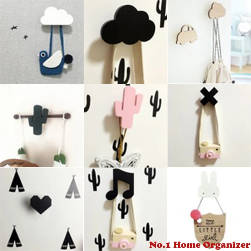 

Kids Room Clothes Hook Wall Sticker Flamingo Swan Unicorn Cross Rabbit Bat Bunny Bow Hanger Hook Home Decoration