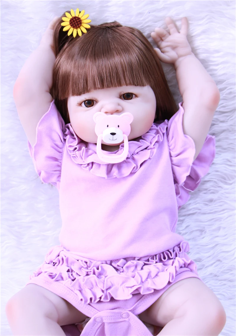 55 см полный Силиконовый Reborn Baby Doll Игрушки для девочек 22 дюйма новорожденный принцесса младенец куклы Bathe Toy Bebe, живой bonecas