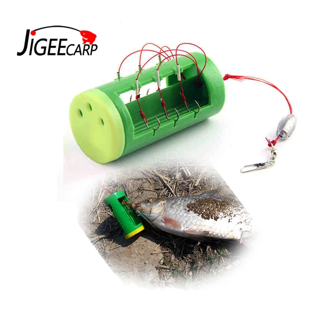 JIGEECARP 1 Set Explosion Hooks with With Bait Feeder Cage 6 Carp