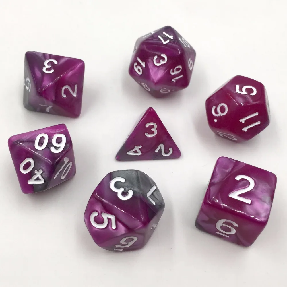 

rollooo Dice 7pc/set Mix color Digital Dice d4 d6 d8 d10 d% d12 d20 Rpg dice