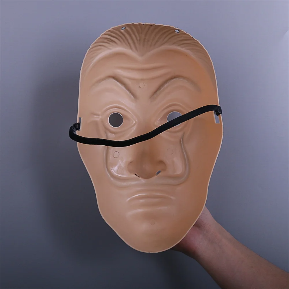 La Casa De Papel Mask Salvador Dali Latex Mask Cosplay Halloween Realistic Adult Party Costume Props (4)
