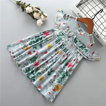 

0-6 years High quality girl dress 2019 summer new fashion casual flower kid children formal party birthday princess girl dress