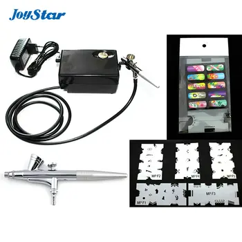 

Joystar Salon Airbrush Compressor Kit Airbrush Nail art system Airbrush Makup kit with airbrush Nail Stencil