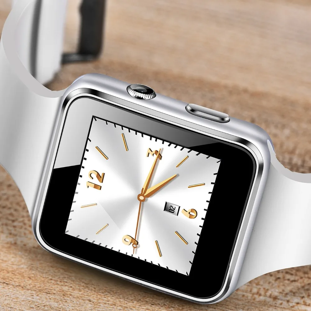 2018 New Women Men Smart Watch With Camera LED Color Touch Screen Support SIM TF Card Bluetooth smart watch Sport pedometer+Box