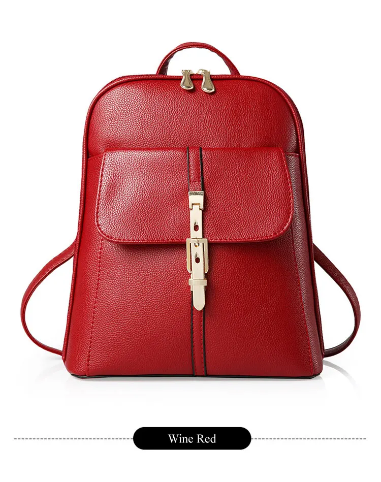 Женский рюкзак высокого качества из искусственной кожи Школьные рюкзаки для девочек маленькие школьные сумки для подростков модный рюкзак женский рюкзак - Цвет: Wine Red