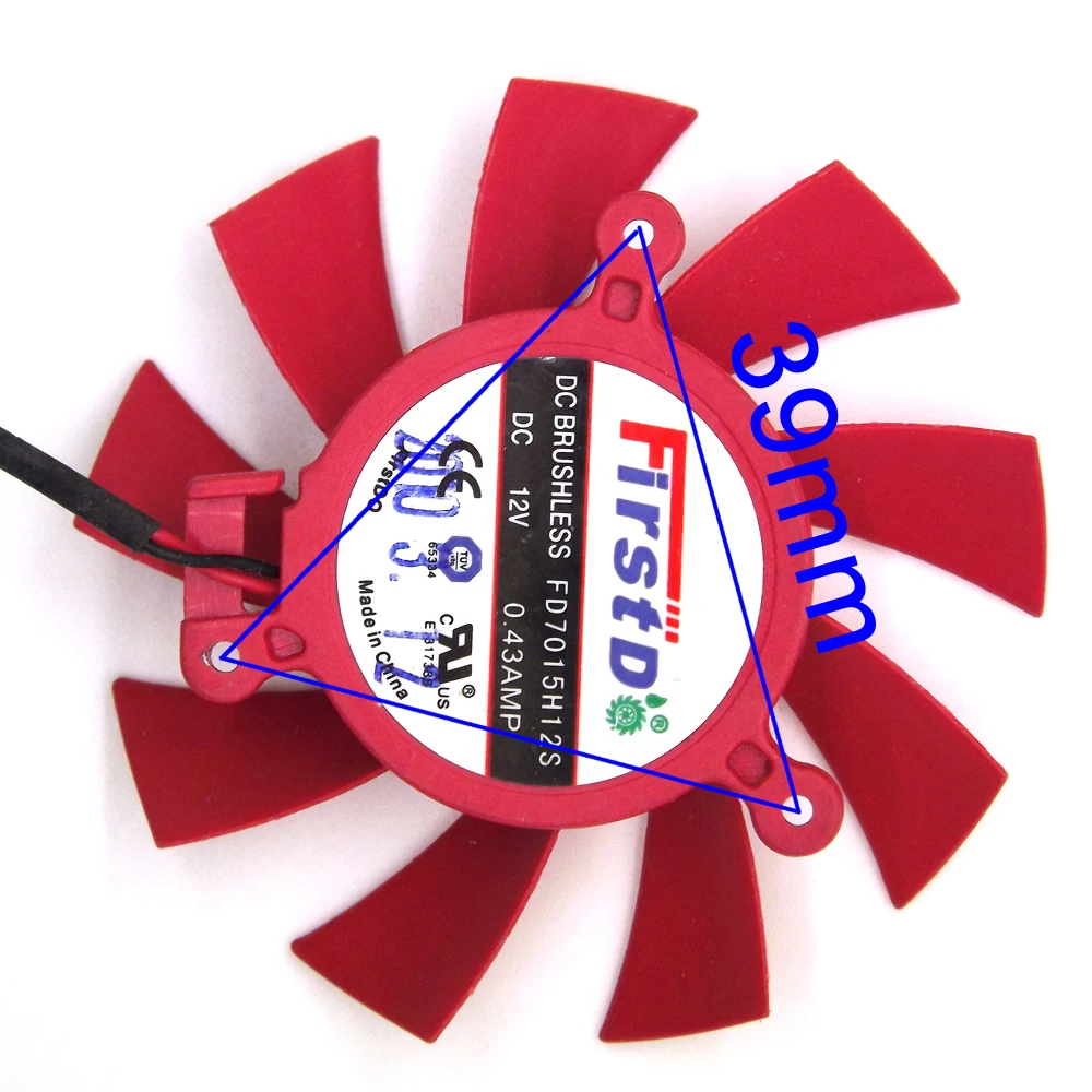 Ventilador Vga para Ati Radeon Hd5770 Hd5850 Hd5830 Ventilador de Pinos para Placa de Vídeo e Vídeo 12v 0.43a 65 mm 39x39x39 mm Ventiladores e resfriadores - Imagem 2