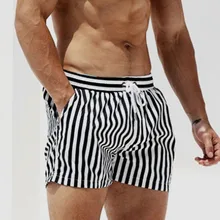 Шорты для плавания плавки для мужчин плавки размера плюс полосатый Быстросохнущий купальник Мужская пляжная одежда шорты для серфинга