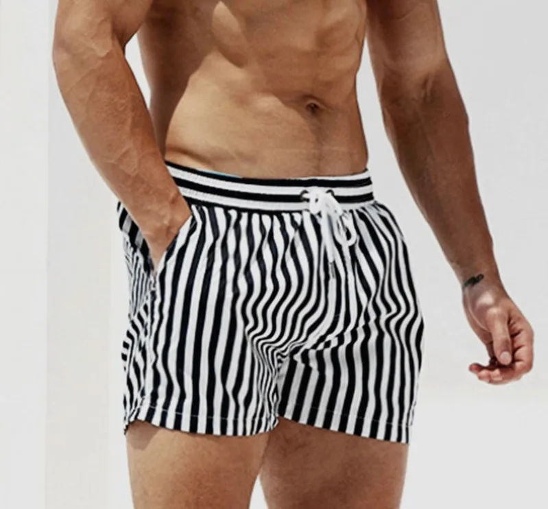 

Swimwear Swimming Shorts For Men Swimming Trunks Plus Size Striped Quick Dry Swimsuit Man Beachwear Surfing Shorts Board