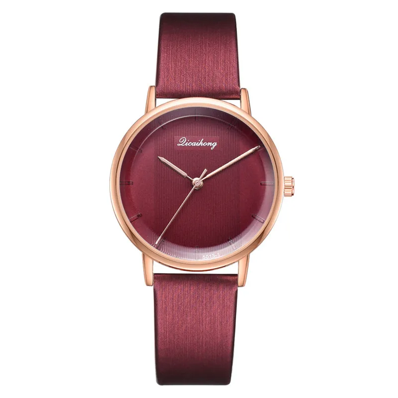 Женские кварцевые часы relojes para mujer новые модные однотонные из искусственной кожи