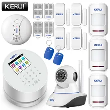 KERUI W2 WiFi/GSM/PSTN Охранная домашняя умная Жилая Беспроводная сигнализация, наборы, 2,4 дюймов TFT цветной дисплей, охранная сигнализация