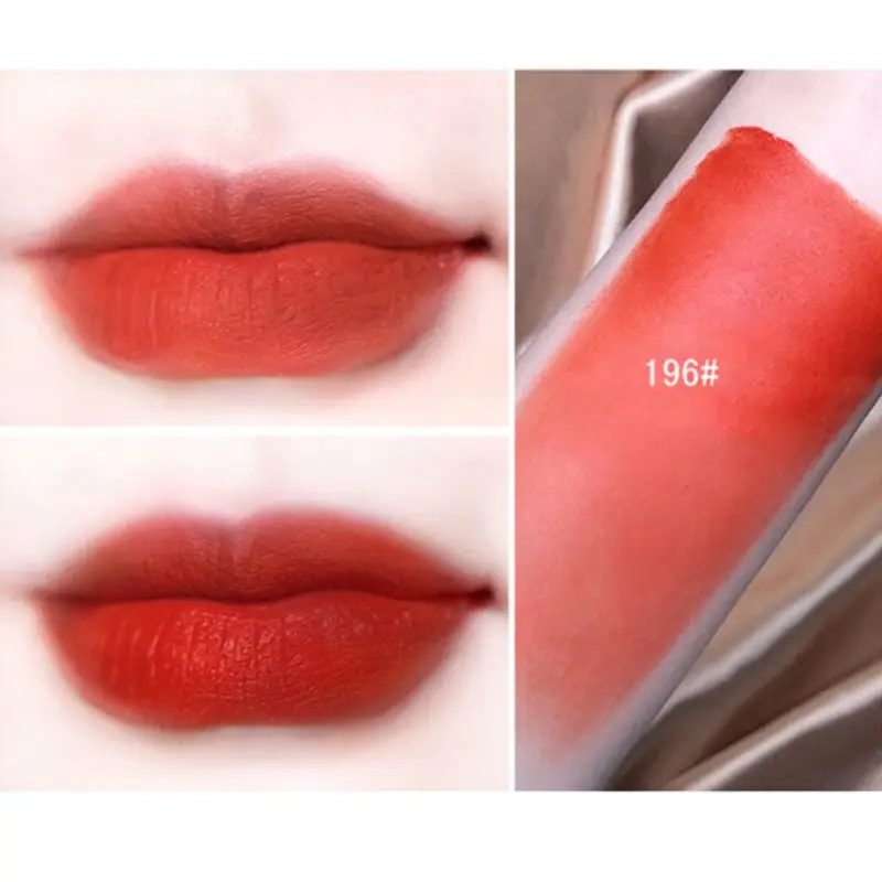 3,8 г увлажняющая матовая губная помада крутая оболочка с мини-зеркалом сексуальные губы Водонепроницаемая долговечная женская косметика Макияж для губ - Цвет: 196
