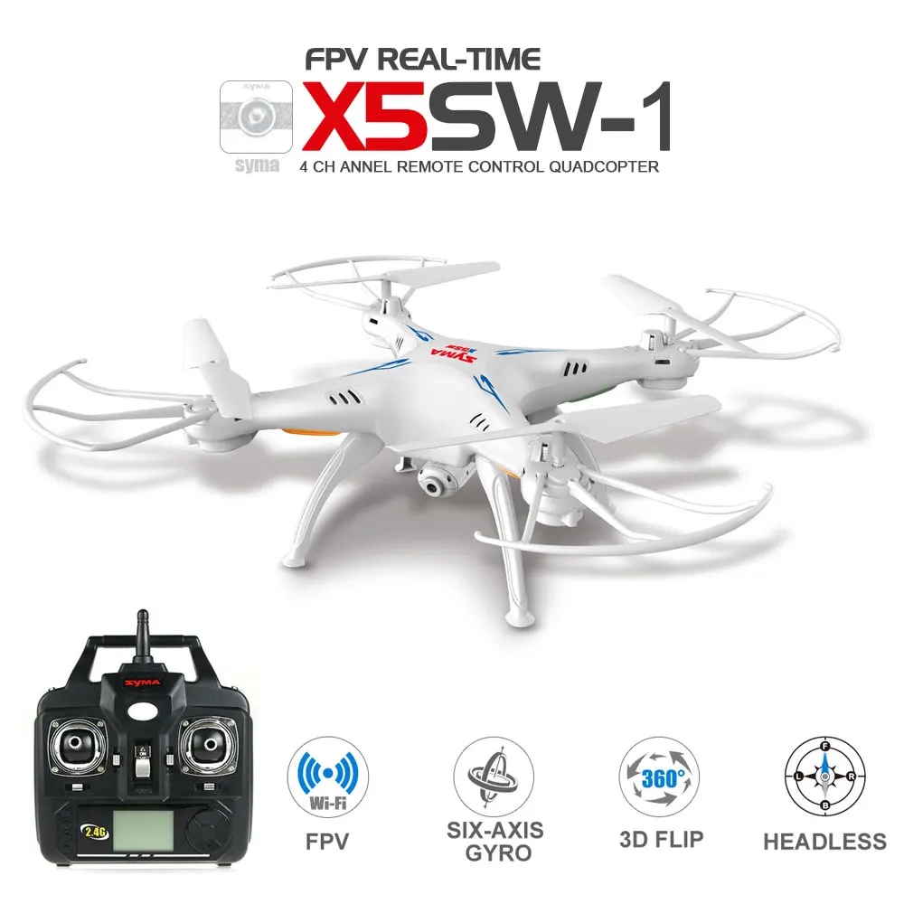 SYMA X5SW/X5SW-1 Дрон с Wi-Fi с FPV Камера Безголовый Квадрокоптер 6 оси в режиме реального времени Mini Дрон лучший подарок для детей вертолет - изображение