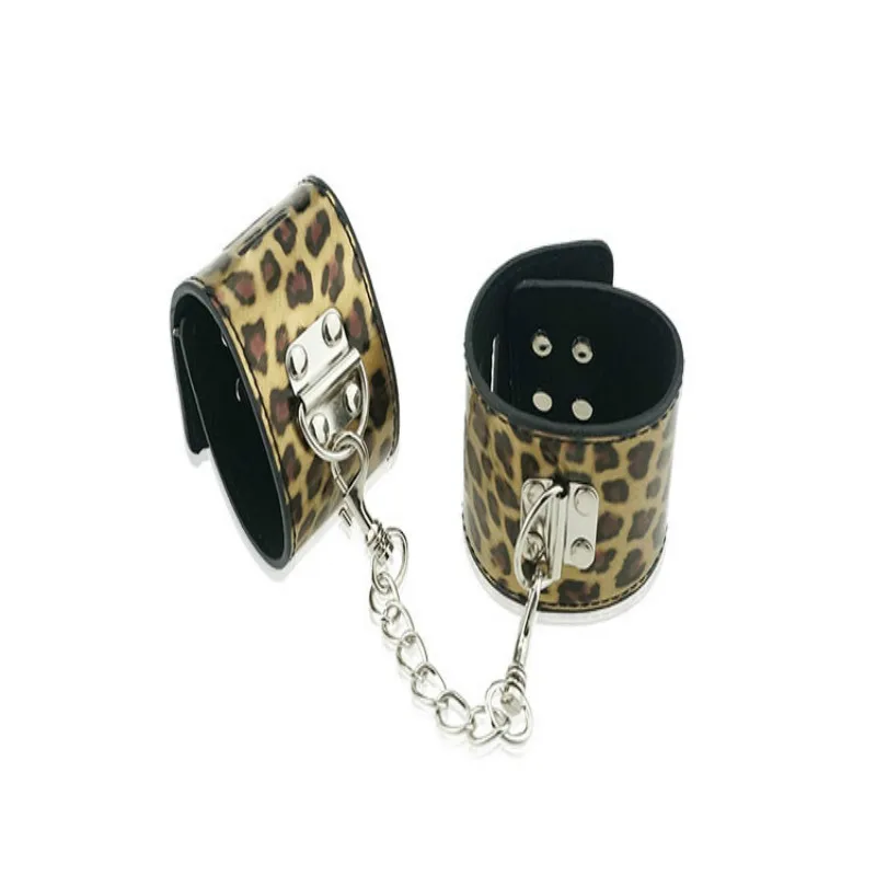 AUEXY-Bdsm-Bondage-PU-Leather-Golden-Leopard-Sex-Adult-Games-Set-Cuffs-Slave-Collar-Mouth-Gag (2)