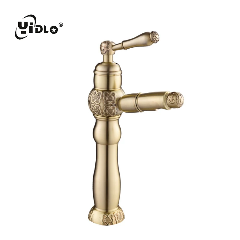 

Bathroom Carved Basin Faucets New Arrivals Principal Color Pulling Cold & Hot Water Of High And Low Basin Water Tap A20