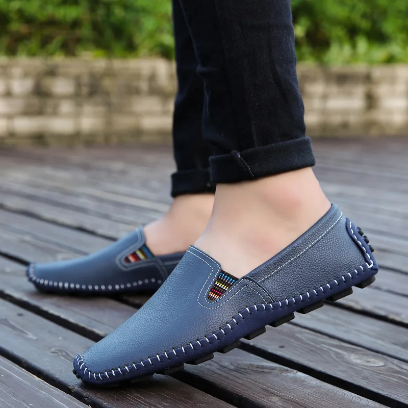 

2019 spring large size men's shoes men's peas shoes lazy one foot casual shoes