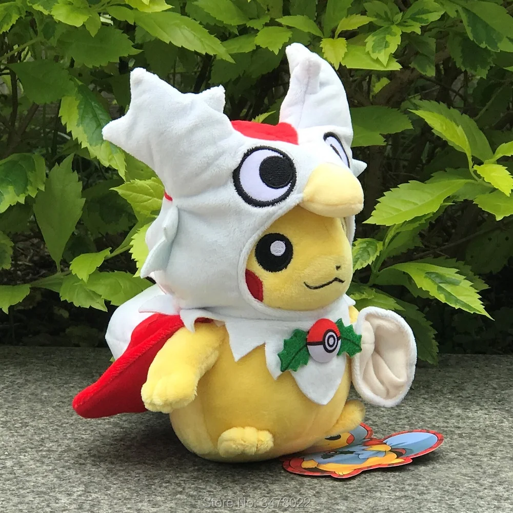 Аниме плюшевая игрушка Пикачу с Delibird костюм мягкие плюшевые животные мягкая