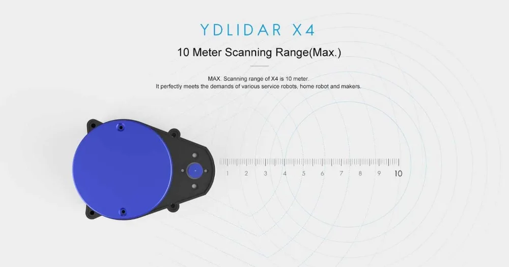 EAI YDLIDAR X4 LIDAR Лазерный Радар-сканер, модуль датчика 10 метров 5 кГц, диапазон частоты EAI YDLIDAR-X4 для ROS