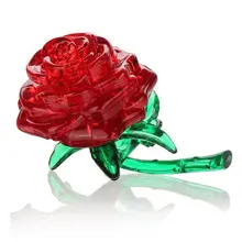 3D Кристалл Головоломка Куб Головоломка модель DIY Роза IQ Игрушка Гаджет красный