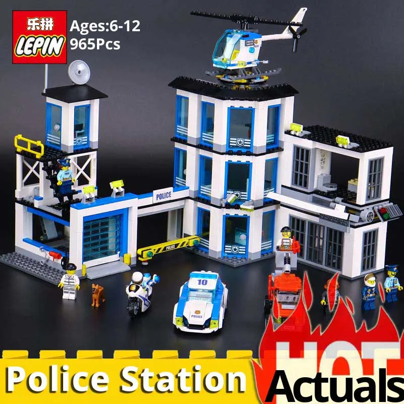 

LEPIN CITY 02020 Police Station Model Set Children Educational Building Blocks Bricks Toys Gift Compatible LegoINGlys City 60141