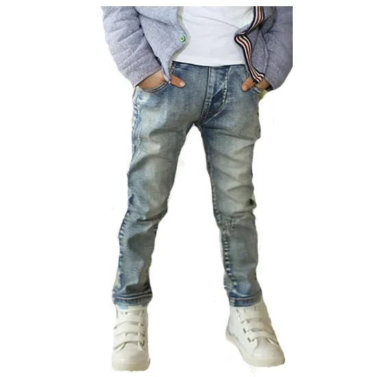 WENDYWU/джинсы светлого цвета из мягкого материала, новинка года, весенние джинсы для мальчиков 3, 4, 5, 6, 7, 8, 9, 10, 11, 12 лет, B130 - Цвет: Синий