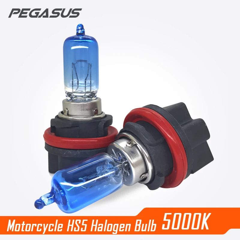 PEGASUS Motorcycle HS5 Halogen Light Bulb 12V Blue Painting White