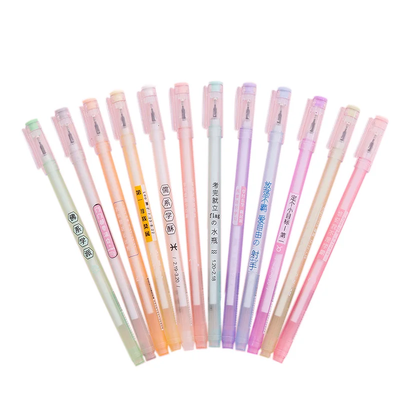 

2Pcs Cartoon Jelly Twelve Constellation Gel Pen 0.5mm DIY Kawaii Office Stationery and School Supplies Smooth Writing