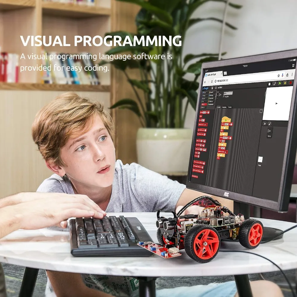 SunFounder Raspberry Pi Smart Robot Car Kit - PiCar-S Block Based Graphical Visual Programming Language Electronic Toy SunFounder Raspberry Pi Smart Robot Car Kit - PiCar-S Block Based Graphical Visual Programming Language Electronic Toy