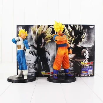 

2Pcs/Lot 18cm Dragon Ball Z Super Saiyan Son Gokou Goku Vegeta PVC Figure Toy Resolution Of Soldiers ROS Model Doll