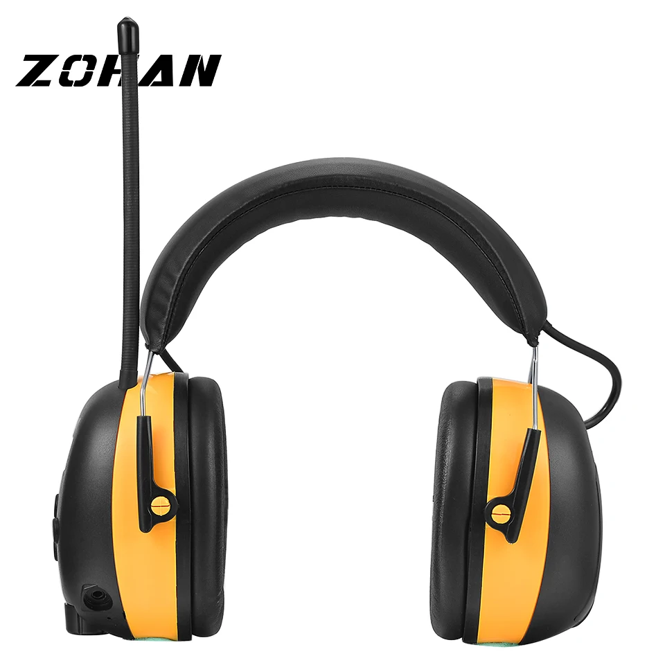 ZOHAN Digital AM/FM Stereo Radio Ear Muffs NRR 24dB Ear Protection for Mowing Professional Hearing Protector Radio Headphone ZOHAN Digital AM/FM Stereo Radio Ear Muffs NRR 24dB Ear Protection for Mowing Professional Hearing Protector Radio Headphone